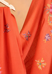 Pashmina Needle Work Jaaldar Shawl D#07 - Rust