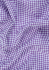 Irish Cotton Selvage Check Linen Fabric - L Purple