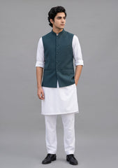 Lawrencepur Serge Super 70's Plain Wool Fabric - D Green