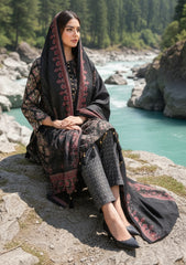 Winter - Riwaj - Printed Marina - 3 Pcs - Wool Shawl 25 - D#39