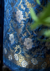 Formals - Fancy Closet - 2 pcs Suit - Satin Silk Jamawar D#06 N Blue