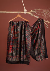 Pashmina Zari Jamawar Shawl D - 27 - Black