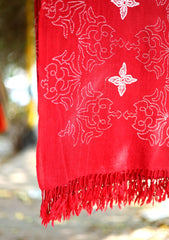 Pashmina Wool Needle Work Shawl D - 10 - Maroon