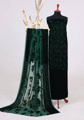Winter - Riwaj - Printed Velvet Suit - Palachi Dupatta - D#08 - Green
