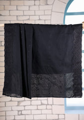 Embroidered Lawn Summer Shawl D#44 - Black