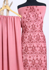 Winter - Riwaj - Pashmina Kashmiri Needle Work Suit - D#02 - Pink