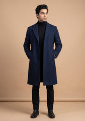 Tweed Selvage Stripe Woolen Fabric - F Blue