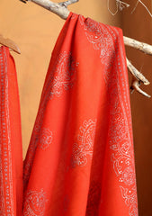 Pashmina Needle Work Shawl D#15 - Orange