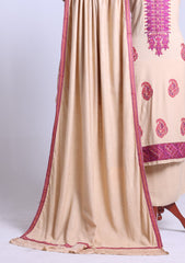 Winter - Riwaj - Embroidered Peach Leather Suit - D#03 - L Beige