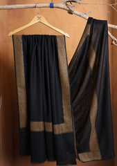 Pashmina Embroidered Border Shawl D#03 - Black 1