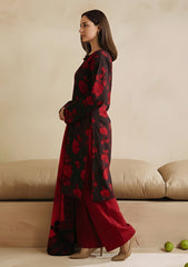 Winter - Riwaj - Printed Velvet Suit - Palachi Dupatta - D#07 - Red