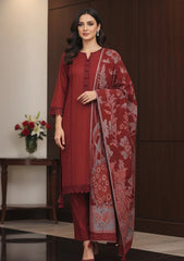 Winter - Meemsey - Noor Jahan - Makhmal 25 - Jacquard Shawl - D#01 - Maroon