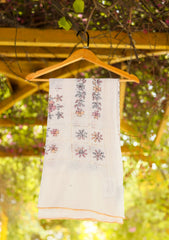 Needle Work Lawn Shawl D - 03 - White