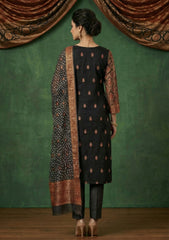 Formals - Riwaj - Fancy Chiffon Jamawar - 2 Pcs Suit - CND#17 - Black