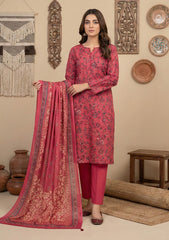 Winter - Rubaaiyat - D Prints - Marina 26 - Wool Shawl - RPM#15 - Pink