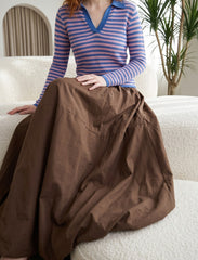 Pret - Moven - Cotton Linen Skirt - Brown