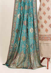 Winter - Riwaj - Pashmina Embroidered Suit - Kaani Shawl - D#10 - F Blue