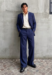 Drapers Montecarlo Wool Fabric - N Blue