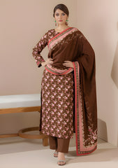 Winter - Riwaj - Velvet Suit - Printed Edit - D#38 - CH Brown