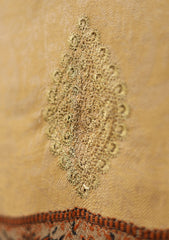 Embroidered Wool Shawl D - 59 - Beige