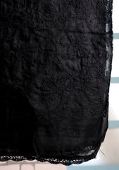 Lawn Chikankari Summer Shawl D#25 - Black