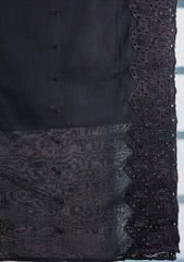 Embroidered Lawn Summer Shawl D#44 - Black