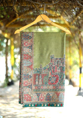 Pashmina Kaani Zari Shawl D - 06 - Green