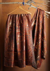 Pashmina Zari Jamawar Shawl D#53 - Rust