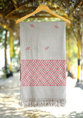 Pashmina Wool Needle Work Shawl D - 07 - L Grey