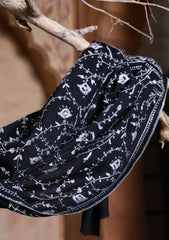 Pashmina Kashmiri Jaaldar Scarf D#29 - Black
