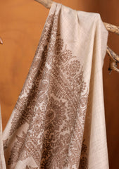 Pashmina Embroidered Jaaldar Shawl D#13 - Fawn