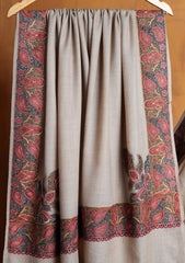 Pashmina Embroidered Border Shawl D#206 - Skin