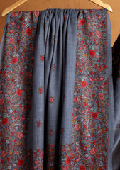Pashmina Embroidered Jaaldar Shawl D#33 - Grey