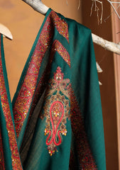 Pashmina Embroidered Border Shawl D#214 - D Green