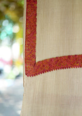 Embroidered Pashmina Shawl D - 03 - G Brown
