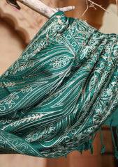 Pashmina Ari Work Jaaldar Scarf D#13 - D Green