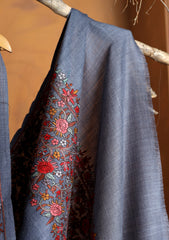 Pashmina Embroidered Jaaldar Shawl D#33 - Grey