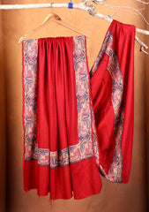 Pashmina Embroidered Border Shawl D#03 - Red