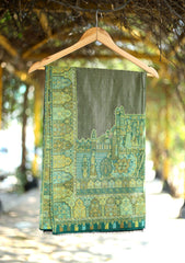 Pashmina Kaani Zari Shawl D - 08 - Green