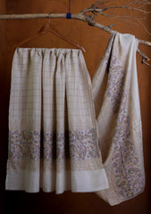 Pashmina Zari Jamawar Shawl D#07 - Off White 5