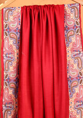 Pashmina Embroidered Border Shawl D#03 - Red