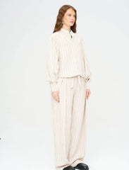 Pret - Moven - Striped Linen Blend Short Shirt - Beige