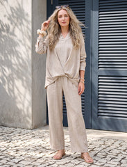 Pret - Moven - Indigo Linen Women's Shirt - Skin