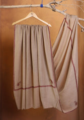 Pashmina Kashmiri Border Shawl D#162 - L Brown