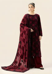 Winter - Riwaj - Velvet Suit - Printed Edit - D#05 - Maroon
