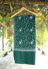 Pashmina Kashmiri Jaaldar Shawl D - 42 - D Green