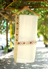 Ari Work Wool Shawl D - 106 - Off White