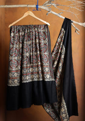 Pashmina Ari Work Jaaldar Shawl D#28 - Black