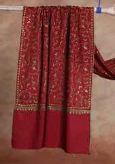 Pashmina Kashmiri Jaaldar Scarf D#28 - Maroon