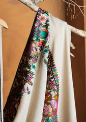 Pashmina Embroidered Border Shawl D#212 - L Skin